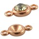 DQ Metal Charm / Connector with setting 2 eyelets for SS39 Rosegold